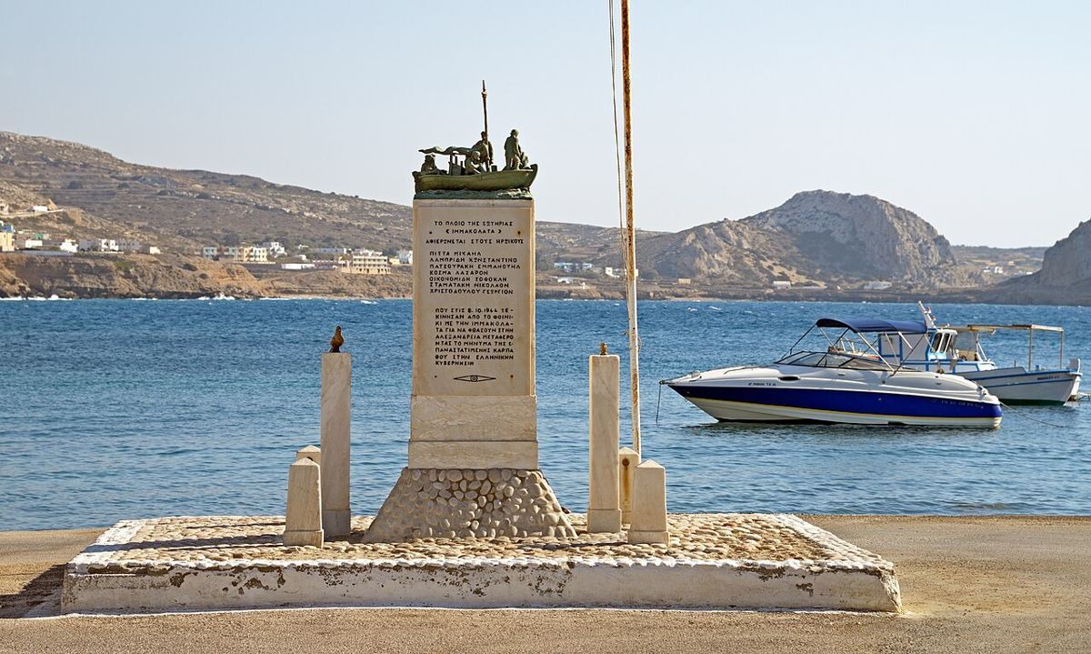 Karpathos — Monument to the sailors in Finiki. Karpathos, Greece