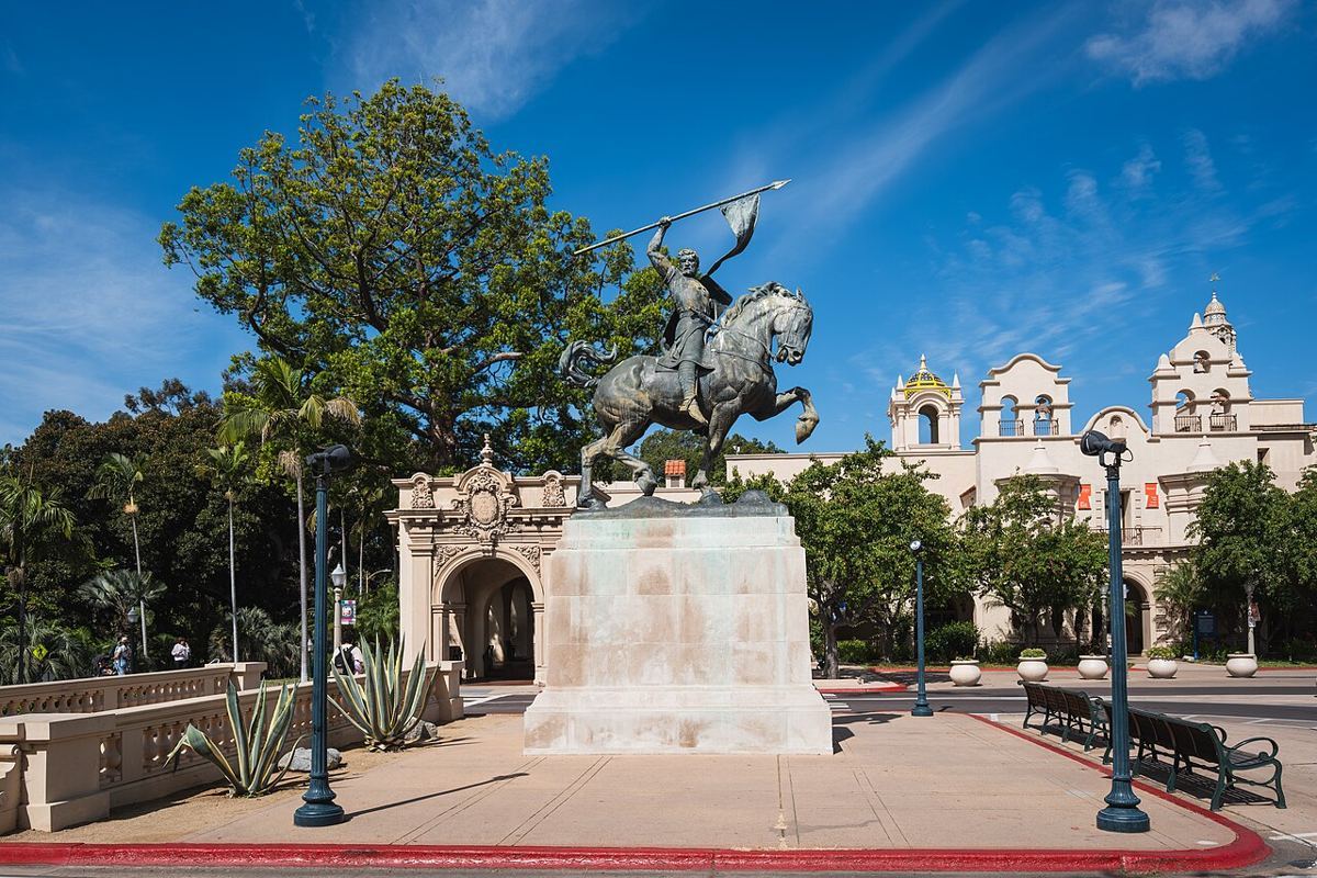 San Diego — Statue of El Cid Campeador on the Plaza de Panama, Balboa Park, San Diego, California